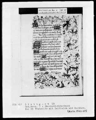 Das Eberhardgebetbuch — Initiale S und kleinere Intialen, Folio 25recto