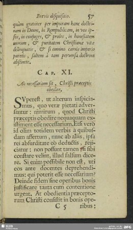 Cap. XI. An necessarium sit, Christi praeceptis obedire