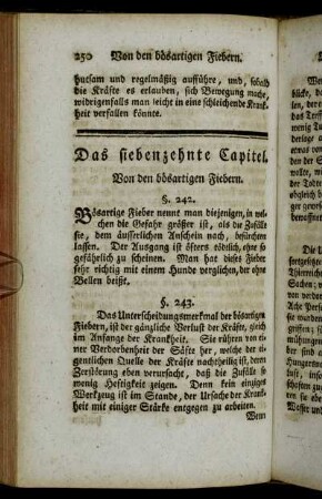 Das siebenzehnte Capitel. Von den bösartigen Fiebern.