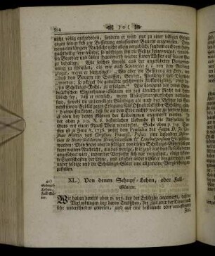 XL.) Von denen Schupf-Lehen, oder Fall-Gütern. - XLII.) Von denen Sölden-Gütern.