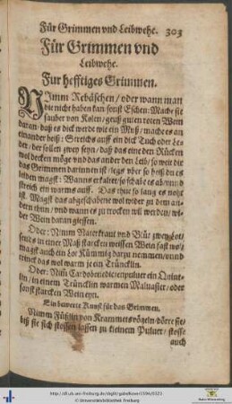Für Grimmen und Leibwehe