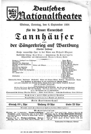 Tannhäuser und Der Sängerkrieg auf Wartburg