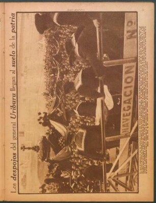Los despojos del general Uriburu llegan al suelo de la patria [Fotografía]