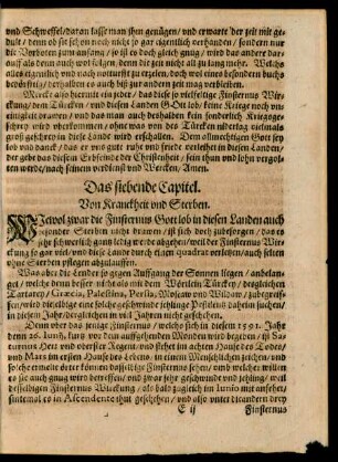 Das siebende Capitel. Von Kranckheit und Sterben.