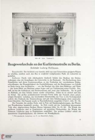 31: Baugewerkschule an der Kurfürstenstraße zu Berlin