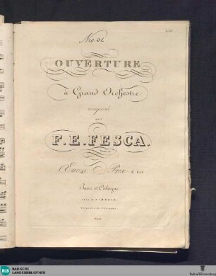 Ouverture à grand orchestre, oeuv. 41