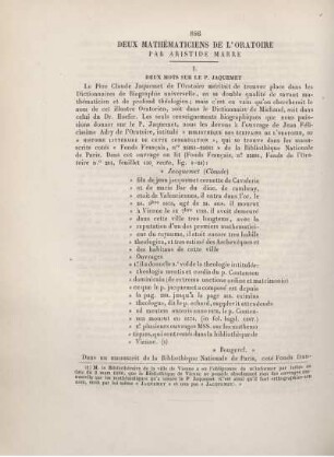 Deux mathématiciens de l'oratoire.