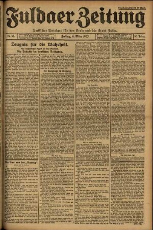 Erste Ausgabe vom Freitag, den 09. März 1923.