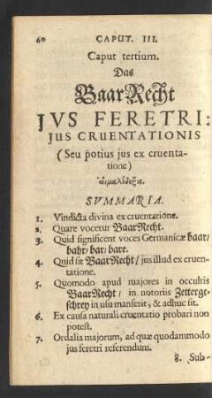 Caput tertium. Das BaarRecht.