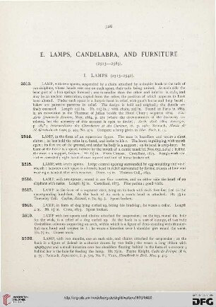 E: Lamps, candelabra, and furniture