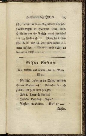 Eilfter Auftritt. Die vorigen und Osmin, der die Melita führet.