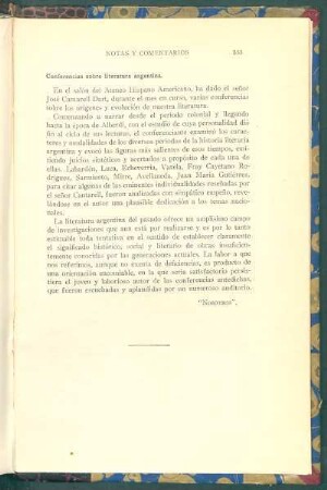Conferencias sobre literatura argentina