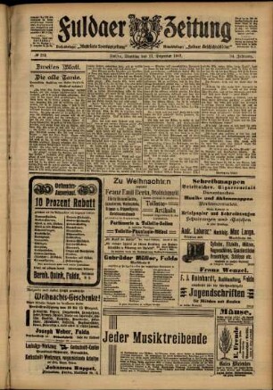 Zweite Ausgabe vom Dienstag, den 17. Dezember 1907.