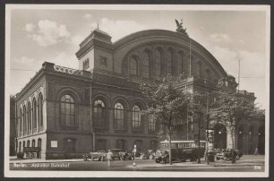 Ansichtskarte Anhalter Bahnhof mit Vorplatz, Schrägansicht
