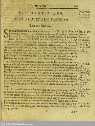 Disputatio XXII. Ad Lib. XLIV. & XLV. Pandectarum