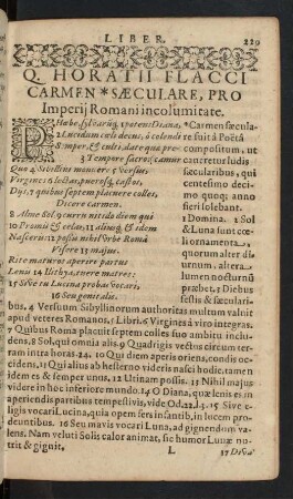 Q. Horatii Flacci Carmen Saeculare, Pro Imperij Romani incolumitate.