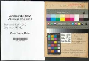 Entnazifizierung Peter Kurenbach , geb. 18.09.1898 (Bahnbeamter)