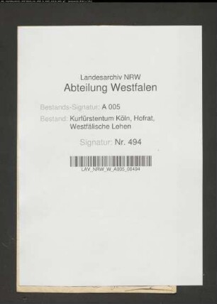 Bitte des Hildesheimer Domkapitularen Franz Wilhelm von Hörde um Erteilung eines Mutscheines für die von Hördeschen Lehen