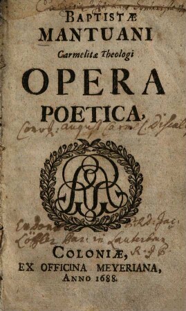 Baptistae Mantuani opera poetica