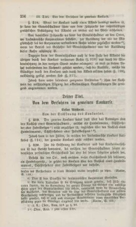 Dritter Titel. Von dem Verfahren im gemeinen Konkurse.