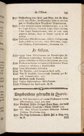 Ungebundene gedruckte in Quarto.