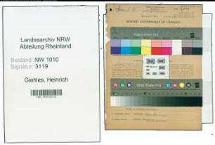 Entnazifizierung Heinrich Giehles , geb. 10.09.1892 (Kaufmann)