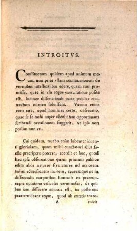 Vermivm Intestinalivm Praesertim Taeniae Hvmanae Brevis Expositio, [3]. Vermivm Intestinalivm Brevis Expositionis Continvatio Secvnda