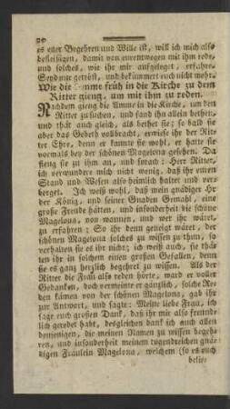 Wie die Amme früh in die Kirche zu dem Ritter gieng, um mit ihm zu reden.