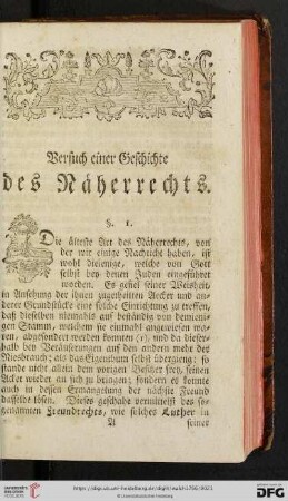 Versuch einer Geschichte des Naeherrechts