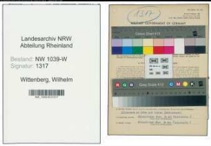 Entnazifizierung Wilhelm Wittenberg , geb. 10.09.1904 (Sanitaetshausbesitzer)