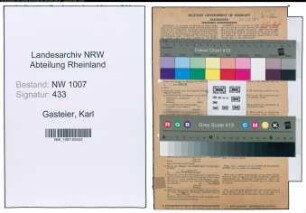 Entnazifizierung Karl Gasteier , geb. 24.01.1904 (Kaufmann)