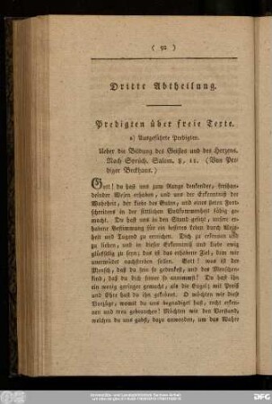 a) Ausgeführte Predigten.