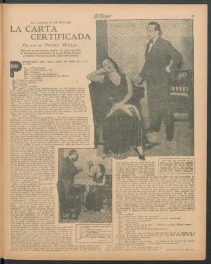 La carta certificada : Las comedias de El Hogar