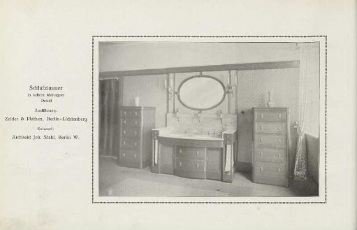 Schlafzimmer in hellem Mahagoni. Detail