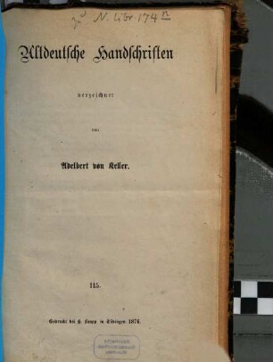 Altdeutsche Handschriften. 115