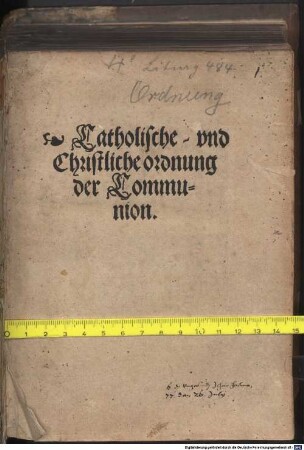 Ritvs Communionis Catholicus : = Catholische vnd christliche Ordnung der Communion