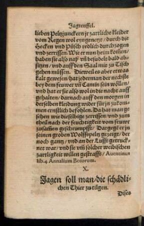 X. Jagen soll man/ die schädlichen Thier zu tilgen.
