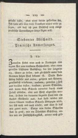 Siebenter Abschnitt. Practische Anmerkungen.