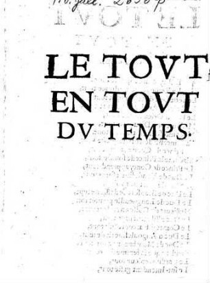 Le Tout En Tout Du Temps