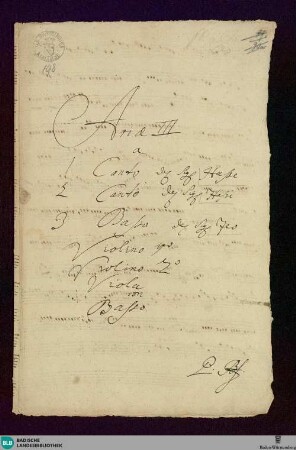 3 Arias - Mus. Hs. 198 : V, strings