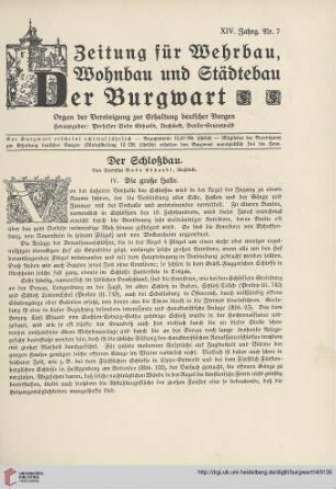 14: Der Schloßbau, 4, Die große Halle