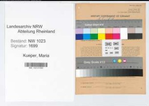 Entnazifizierung Maria Kueper , geb. 30.07.1909 (Referentin)