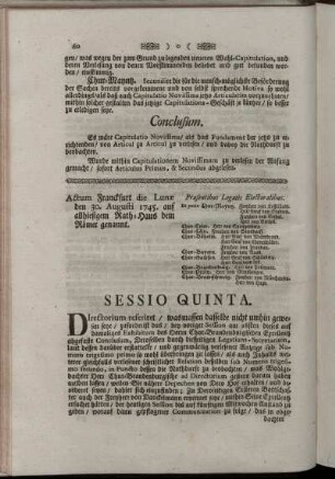 Sessio Quinta.