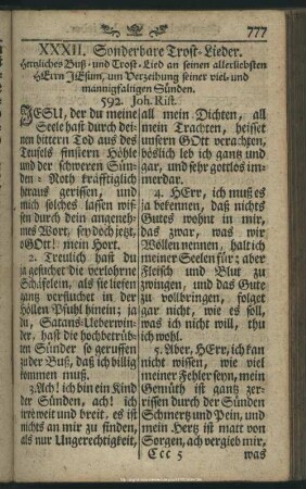 XXXII. Sonderbare Trost-Lieder