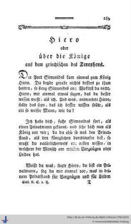 13. Hiero oder über die Könige