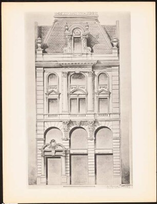 Geschäftshaus: Ansicht (aus: Drucke von Seminararbeiten der Königlich Technischen Hochschule Berlin, Bd. II)