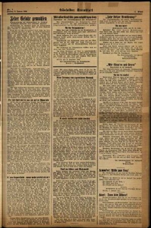 Zweite Ausgabe vom Freitag, den 03. Januar 1941.