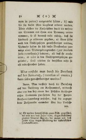 Was versteht man durch die Berufung auf den Reichstag, (recursum ad comitia) kann selbe gerechtfertiget werden?
