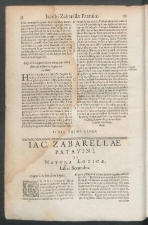 Iac. Zabarellae Patavini, De Natura Logicae, Liber Secundus.