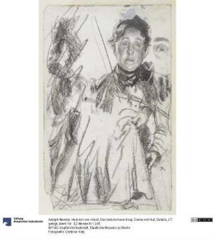 Heinrich von Kleist, Der zerbrochene Krug: Dame mit Hut, Details, z.T. getilgt